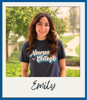 Headshot of Emily, Outreach student worker, wearing Moorpark College attire.