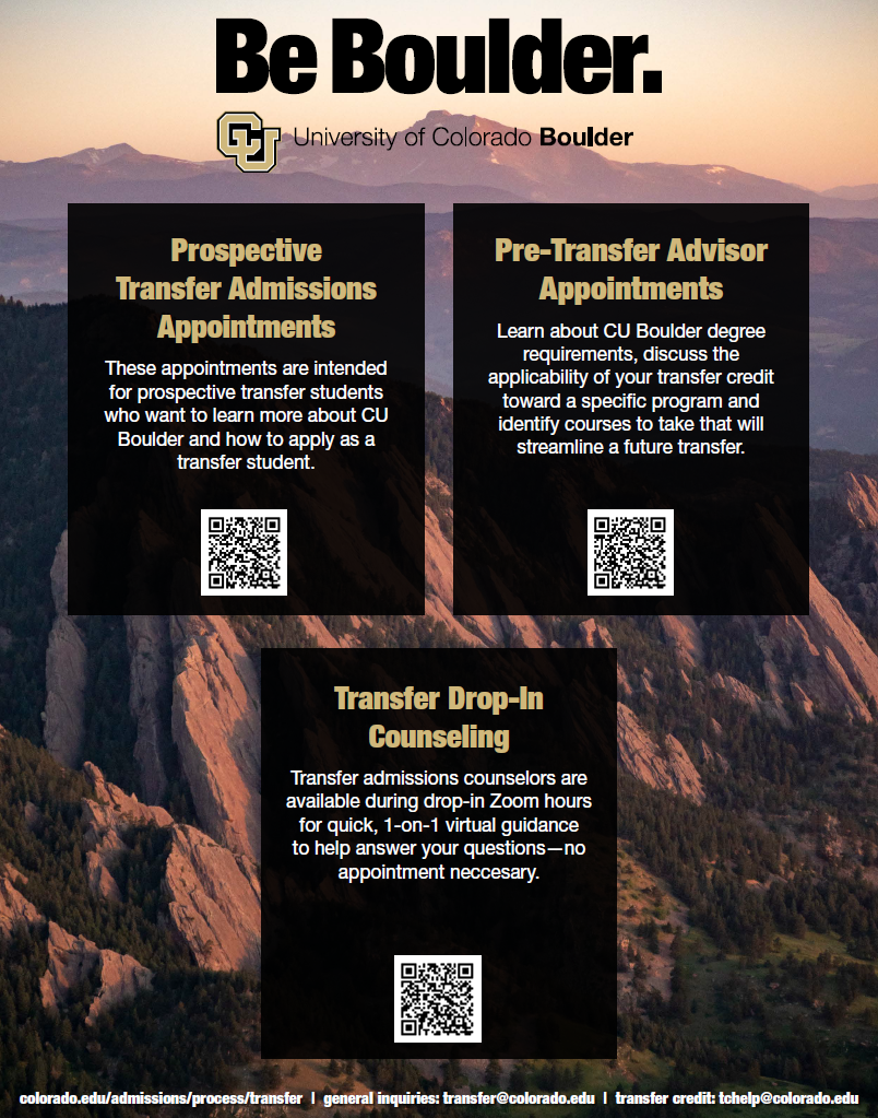 Pre-Transfer Admissions Appointments and Drop-in Counseling